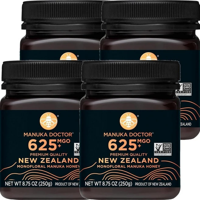 MANUKA DOCTOR Manuka Honey Monofloral 마누카 닥터 마누카 꿀 모노플로럴 MGO 625+ 250g, 4개 - 쿠팡