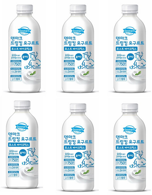 덴마크 드링킹요구르트 플레인 750mLx6병/대용량/무배, 6개, 750ml