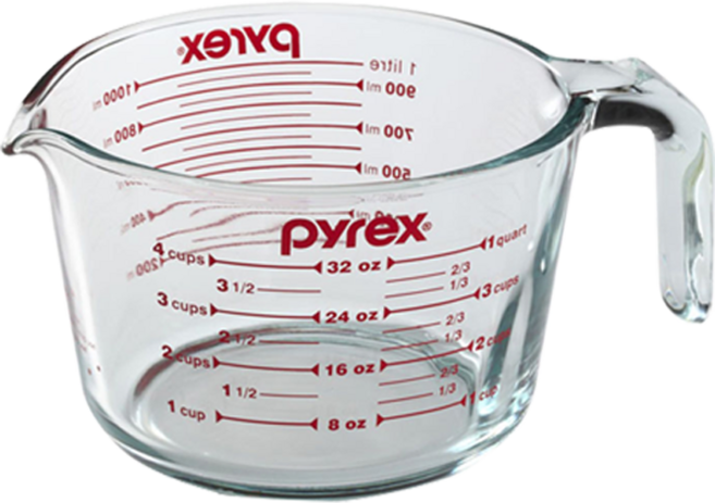 파이렉스 내열강화유리 계량컵, 투명, 1L, 1개