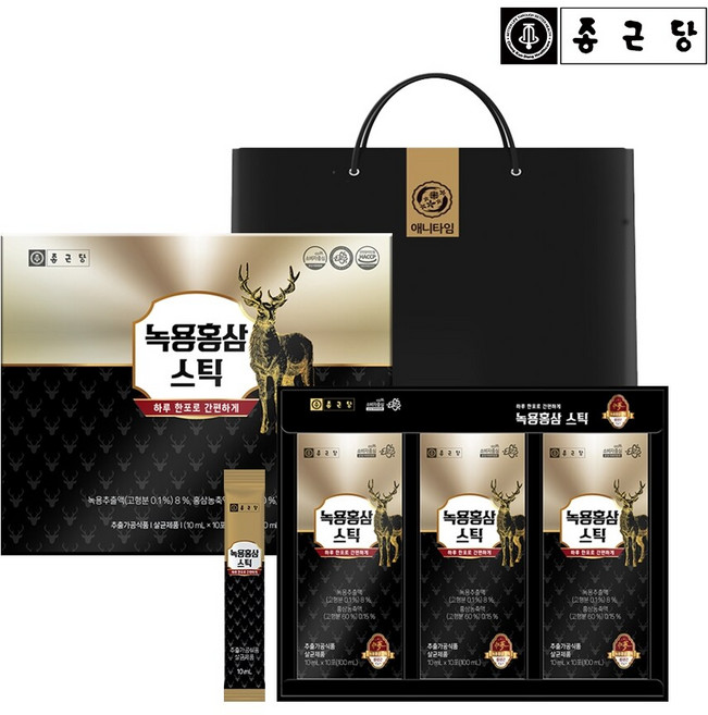 종근당 녹용홍삼 애니타임 스틱 1세트, 300ml