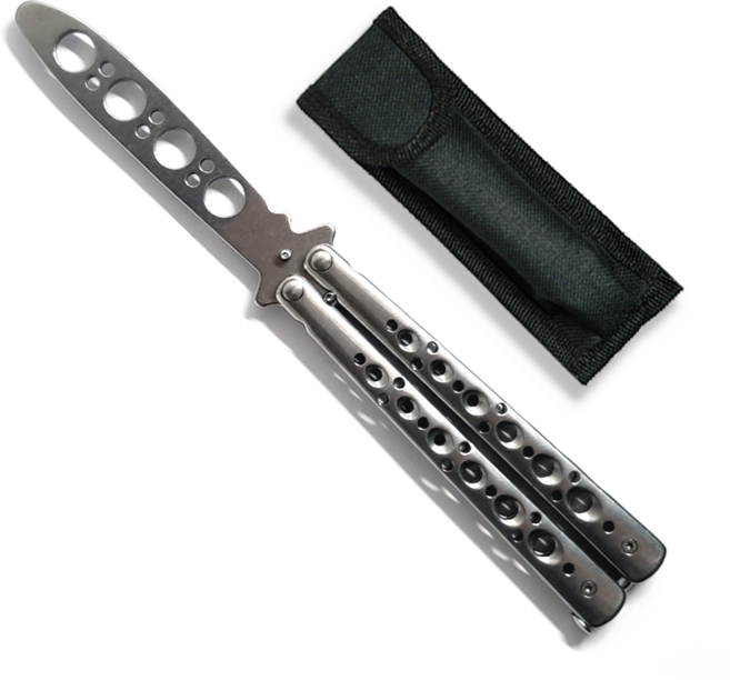 타이거피스트 트레이너 발리송 버터플라이나이프 나비칼 파우치포함, 실버