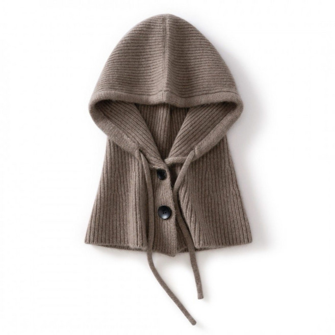 프리미엄 캐시미어 바라클라바 발라클라바 후드 넥워머 니트 모자, 퍼플, 1개