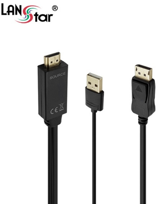 랜스타 HDMI to DisplayPort 모니터케이블, 1m, 1개