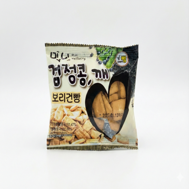 미니 검정콩 보리 건빵, 1개, 1g