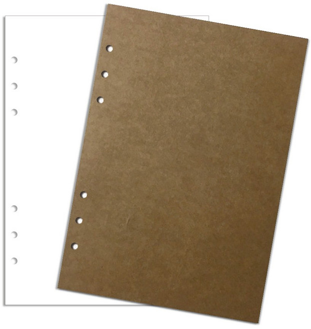 데이스테이션 6공 A5 25절 바인더 백색무지 크라프트지 리필