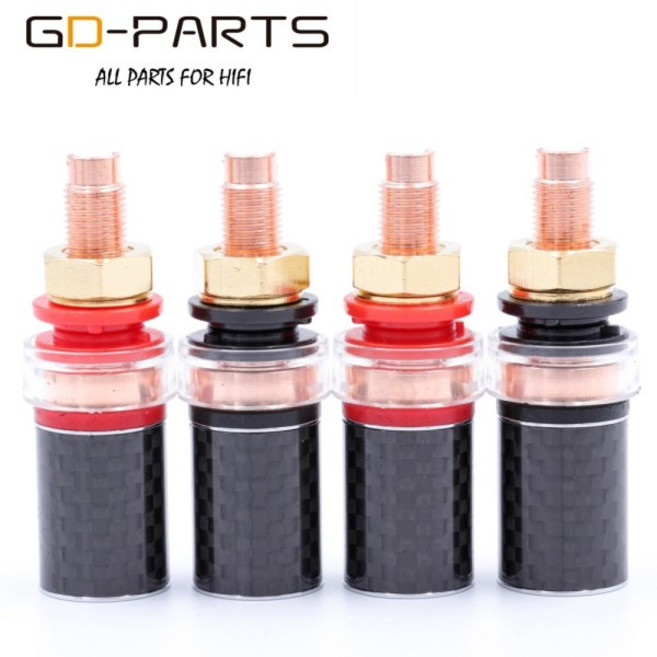 Viborg 하이엔드 99.998% 순수 구리 스피커 케이블 바인딩 포스트 탄소 섬유 AMP 바나나 커넥터 잭 오디오, 01 BP614-1PAIR