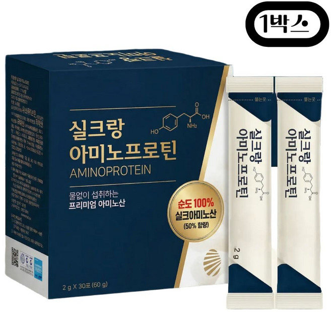 실크 아미노산 단백질 시니어 프로틴 파우더 식약청인증 고단백 누에고치, 1개, 30포
