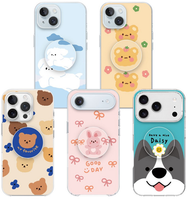 AT-M130S 시나모롤 포켓몬폰2 마이브 키즈폰 귀여운 캐릭터 그립 스마트 톡 젤리 케이스 세트