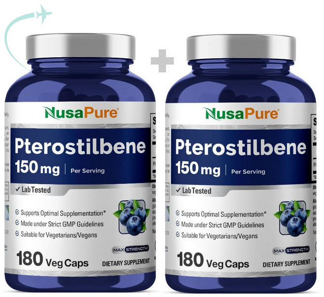 프테로스틸벤 프로스틸벤 150mg 식물성 캡슐 180정 2통 CHECKYOU, 2개
