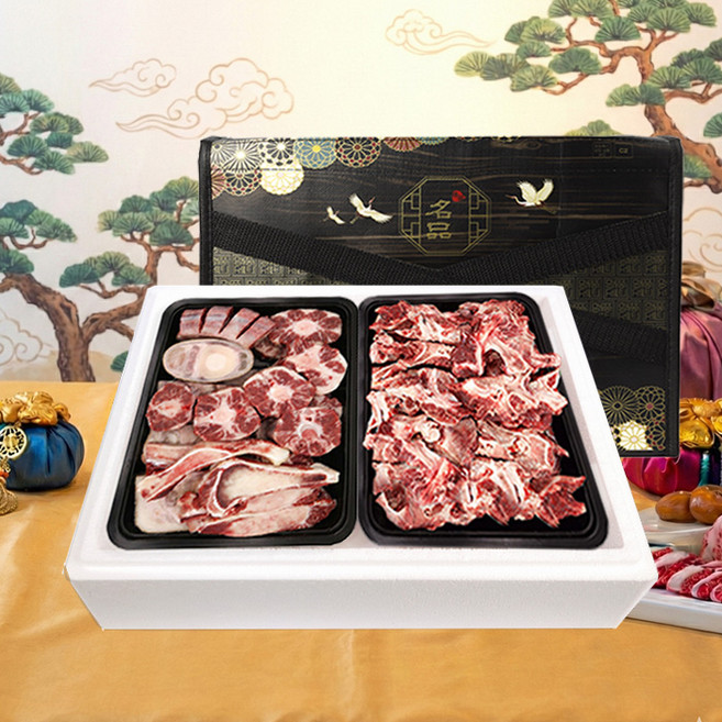 한우 꼬리반골 잡뼈 명절 부모님 보양식 소뼈 선물세트 4kg, 1