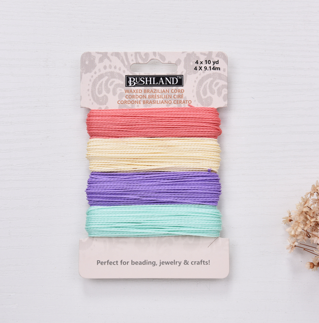 1mm 폴리에스터 왁스 코드 4in1 소분 팔찌실 매듭실 세트 왁스실 주얼리실 팔찌만들기, 1개, 05.파스텔