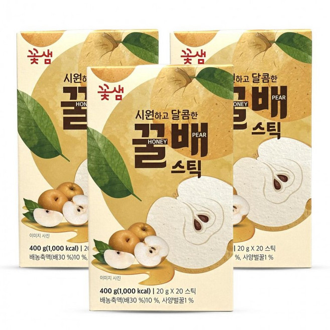시원 달콤 꿀 배 음료 스틱 액상 차 20T 3개