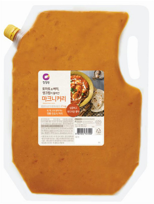청정원 토마토&버터 생크림이 들어간 마크니커리, 1개, 2kg