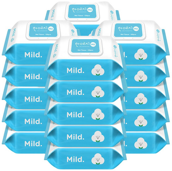 한예지 휴마일드 다용도 물티슈 캡형 100매 20팩, 20박스