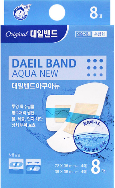 대일밴드 아쿠아뉴 방수형 밴드, 8개입, 9개