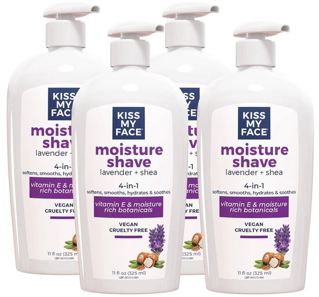 키스 마이 페이스 무향 수분 면도기 4 in 1 면도 크림 크루얼티 프리 올리브 오일과 알로에 잎 추출물 비타민 E 리치 11 플로 오즈 펌프 병 추가, Lavender & Shea, 3_11 Fl Oz (Pack of, 325ml - 쿠팡