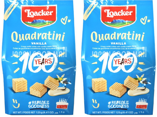 로아커 웨하스 콰드라티니 바닐라, 2개, 125g