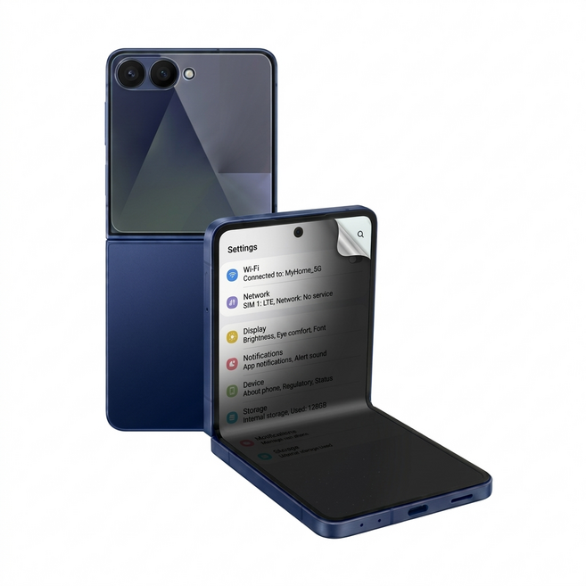 2026 Z플립 7 (내면 TPU + 전면 액정 강화) 선명한 시야 지문방지 코팅 사생활 보호필름, 1세트