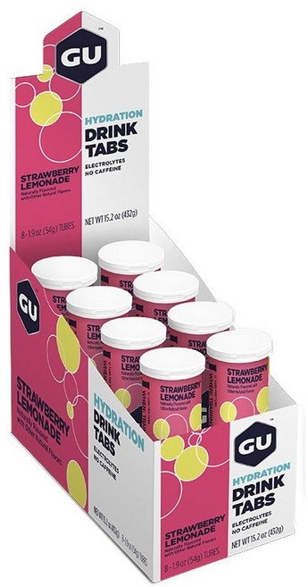 GU ENERGY 補水飲品錠 草莓檸檬水 8入, 1個, 432g