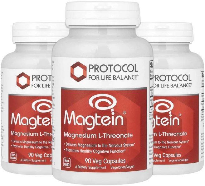 프로토콜포라이프밸런스 Magtein 마그네슘 L-트레온산 베지 캡슐 90정 2+1, 3개 - 쿠팡