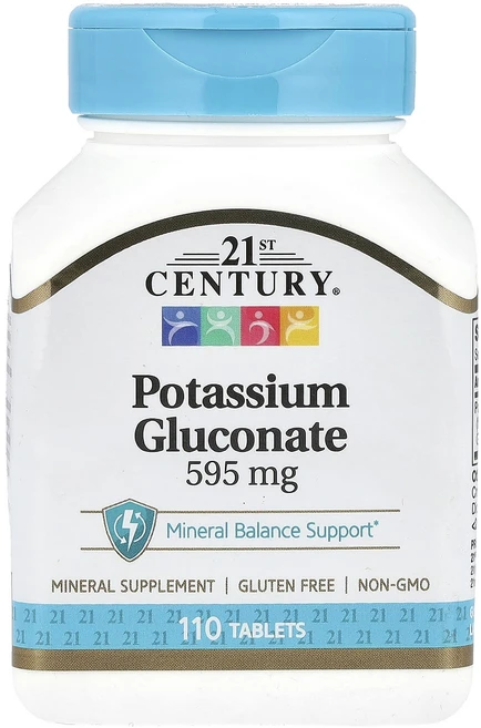 21st Century 글루콘산칼륨 595 mg 110 타블릿, 21stCentury글루콘산칼륨595mg110타블릿, 1개, 110정 - 쿠팡