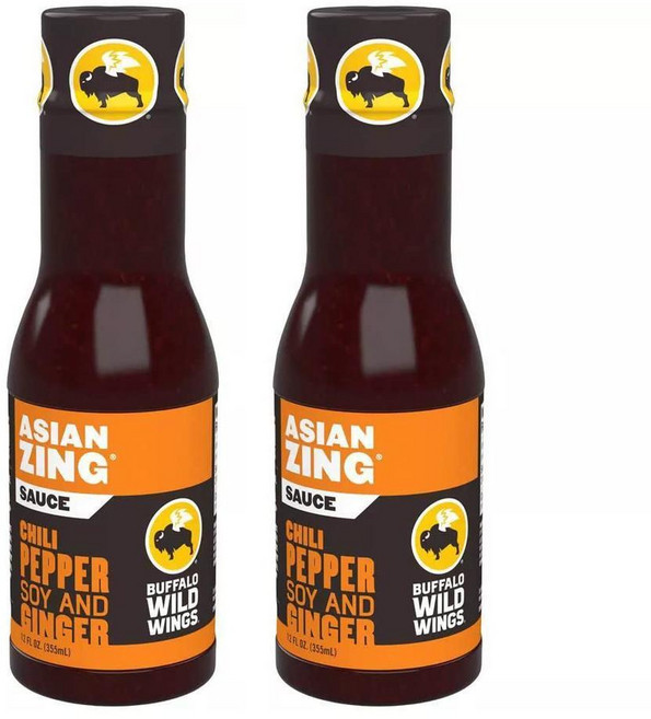 FQQF 칠리 소스 알 아민 푸드 아시안 징스 페퍼 간장 생강 2병 각 12액량온스 355g. 버팔로 와일드 윙스 제작, 1개, 1g