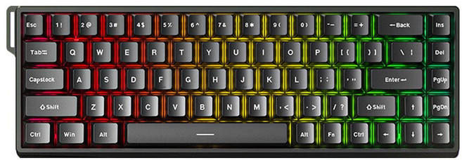 AULA WiN 60/68HE Pro MAX 게임 유선 키보드, 제조사축, WiN68HE 표준 회목축 블랙