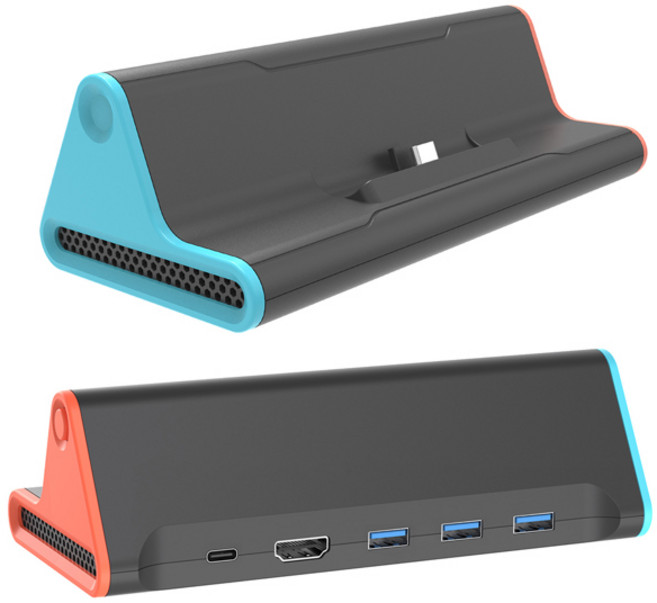 스위치 2 TV 도킹 스테이션 4K HDMI 호환 타입 C 포트 USB 포트 100W 충전 도킹 스테이션, [02] no RJ 45 port