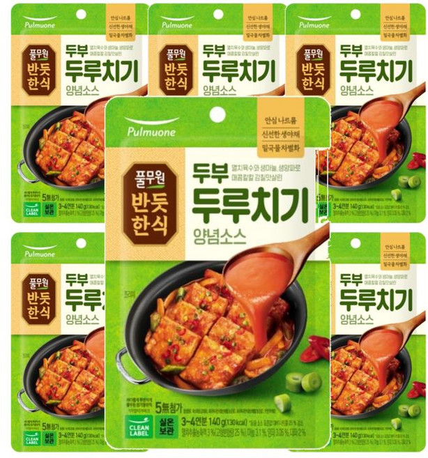 풀무원 [반듯한식] 두부두루치기 양념소스 (실온) 140g 6개