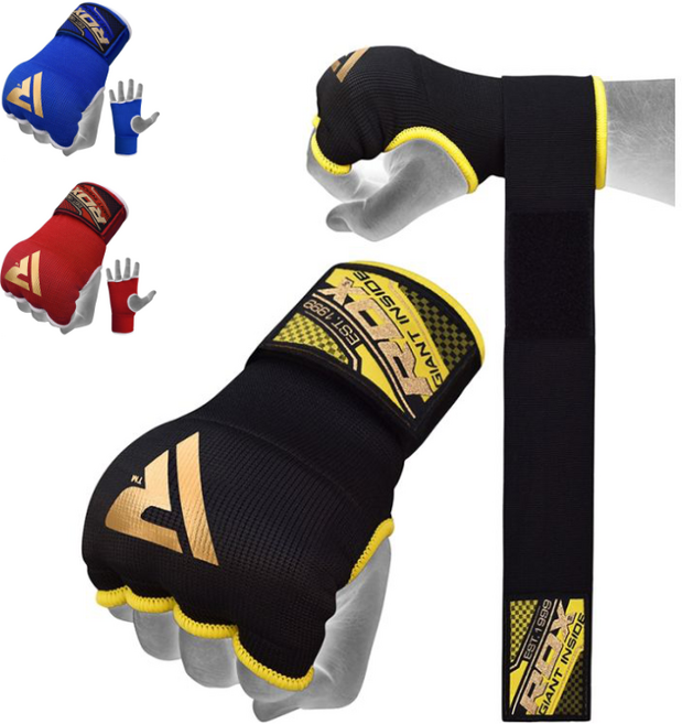 링사이드코리아 RDX 복싱 이지핸드랩 권투 장갑형 핸드랩 정권보호 너클 스트랩 1쌍, 블랙