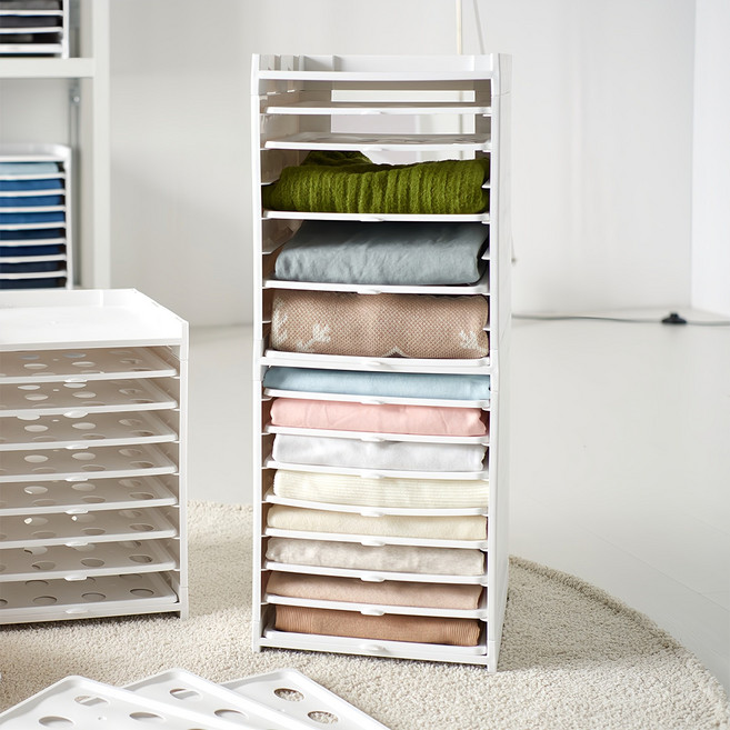 위즈홈 오슬러 슬라이딩 옷정리 트레이 2단, 화이트