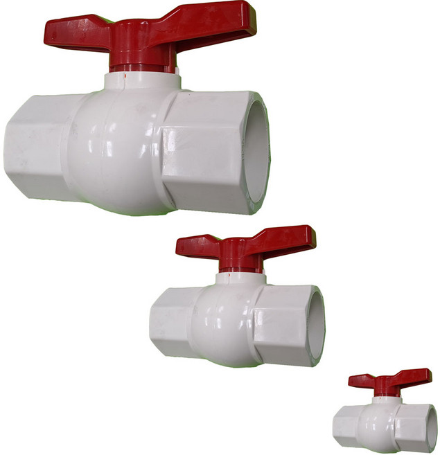 PVC 볼밸브 수동 배관 부속 수도 내구성 우수 손쉬운 설치 부식 방지 하우스 농자재 본드식, 1개