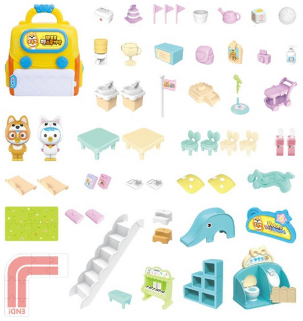 펼쳐지는 뽀로로 가방모양 인형놀이집 두뇌발달 어린이선물 사회성