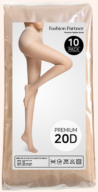 아띠Ahtty 여성용 슬림핏 20D 고탄력 팬티스타킹 10P