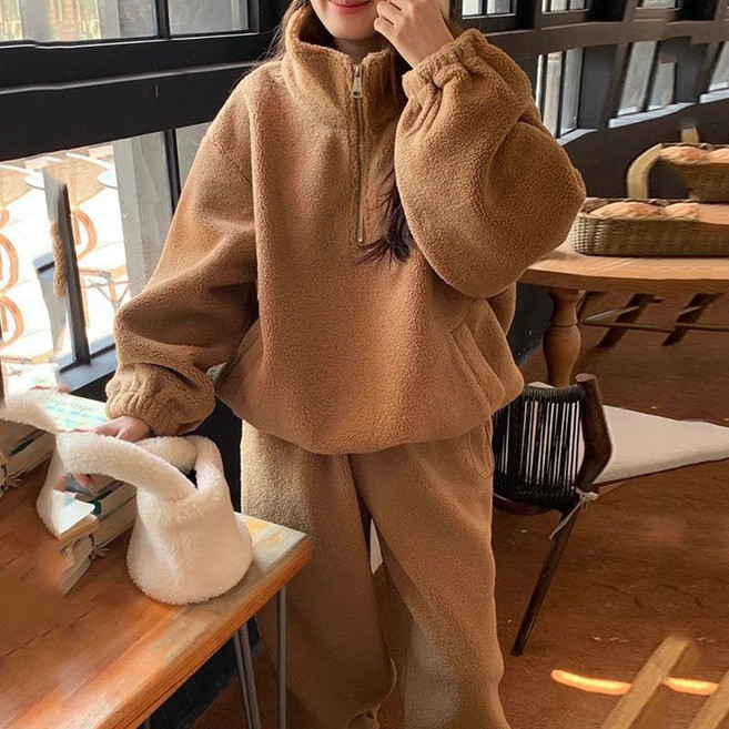 여성트레이닝복세트 여성투피스 뽀글이 맨투맨 티 + 트레이닝바지 KVB2458 56