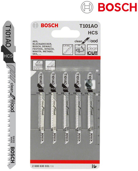 보쉬 직소날 T101AO 83mm 1팩 5개 목재용 직소기 직쏘