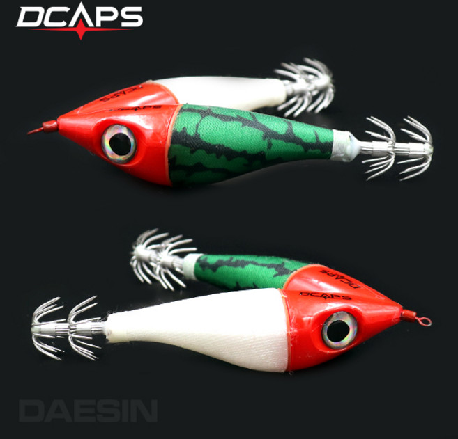 디캡스 캡스 양다리에기 문어 쭈꾸미 한치에기 문어낚시 수평에기 왕눈이에기 루어/플라이훅, 수박 고추장, 13g, 1개