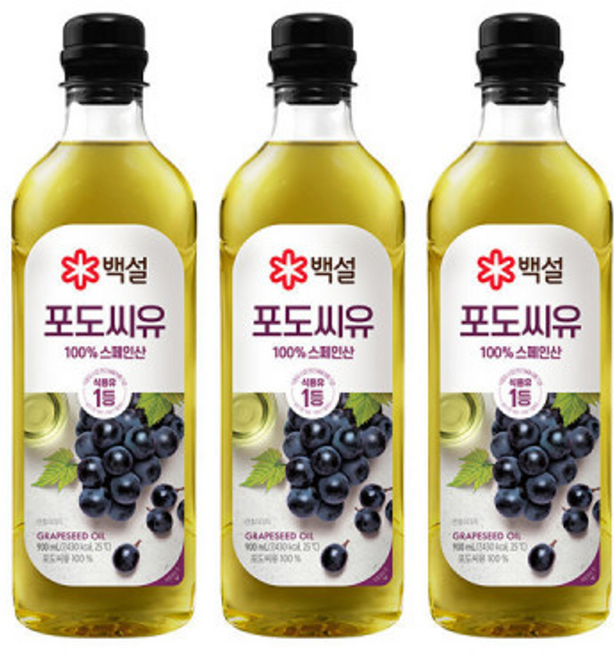 백설 포도씨유 900ml 3개 (1세트)