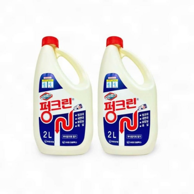 입 펑크린 배관 막힘제거 화장실 하수구 뚫는 욕실청소 용해제, 2개, 2000ml