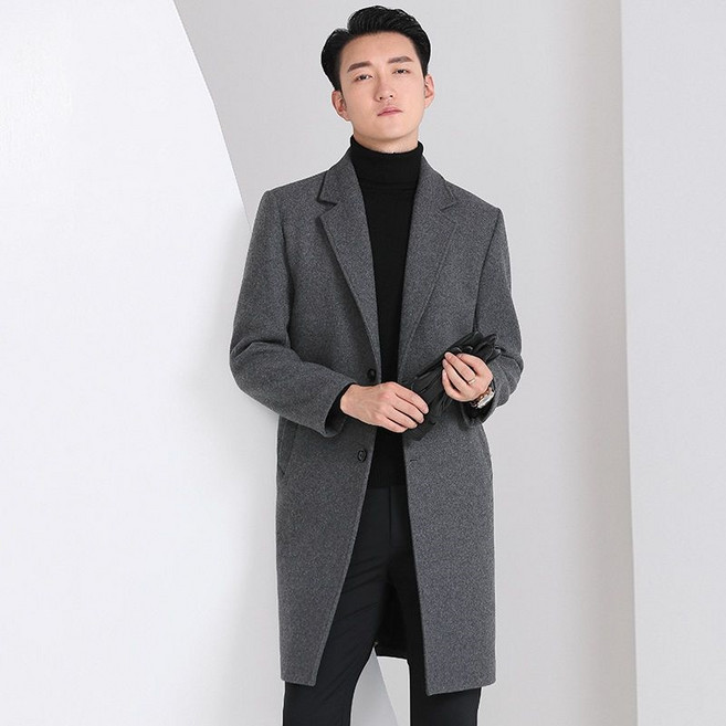 휠렉스 남성 싱글 롱코트 슬림핏 겨울 정장 오피스룩 데일리 코트 W55