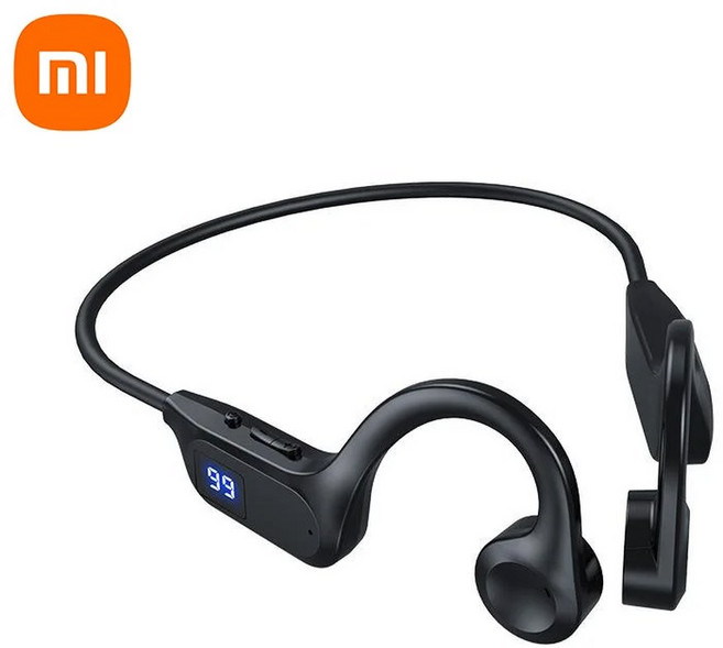 골전도보청기 귓속형보청기 골밀도이어폰 Xiaomi 뼈 전도 이어폰 디지털 디스플레이 무선 블루투스 핸즈프리 마이크 X7 스포츠, [01] Black, 1개