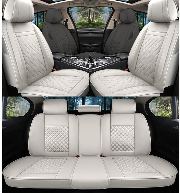 제니븐 자동차 시트커버 차량용 방석 카 보호매트 가죽 교체 SF-890 풀세트, 1세트, 바닐라베이지