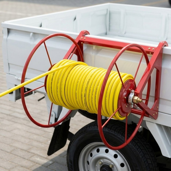 농업용 분무기 호스릴 고압 권취기 정원 호스감는 기계, 200m, 1개, 레드