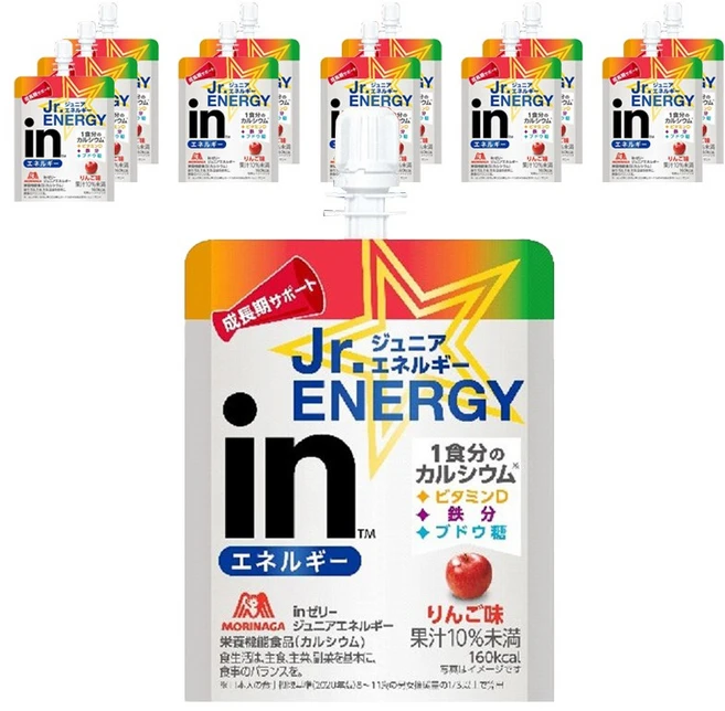 모리나가 인 젤리 주니어 에너지 사과 맛, 180g, 12개 - 쿠팡