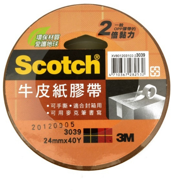 3M Scotch 牛皮紙膠帶, 1個, 24mm