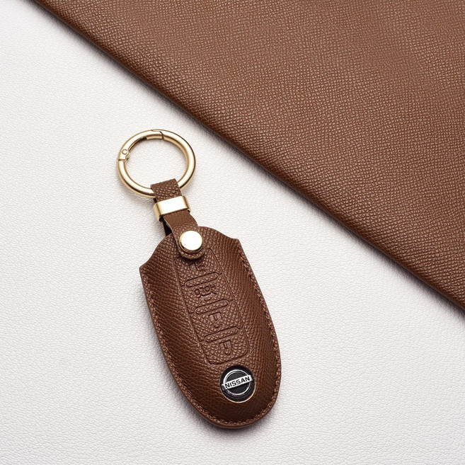 닛산/인피니티 키케이스 방스크래치 내마모성 주크/큐브/멕시마 등 전차종 + Q시리즈 (Q30 Q50 QX60 Q70) 호환, 닛산/인피니티 A4타입(4버튼), 카푸치노