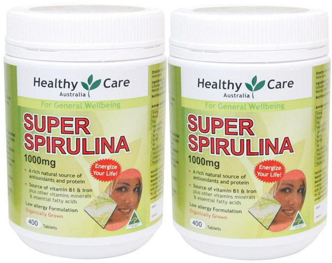 헬씨 케어 수퍼 스피루리나 1000mg 400 정 X 2개, 400정, 1세트