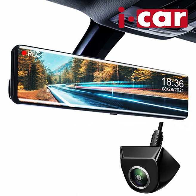 4K 12인치 2채널 룸미러 블랙박스 순정형 카메라, 메모리카드, 64GB, 10m