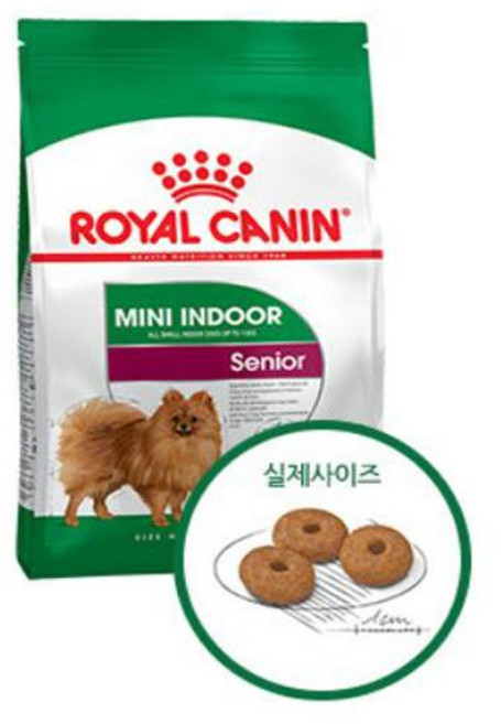 로얄캐닌 시니어 곡물 미니 인도어 반려견 사료, 1.5kg, 1개