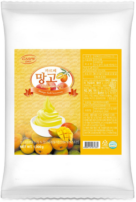 대호 까르페 망고 소프트아이스크림 1kg 1개 소프트파우더